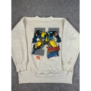 VINTAGE Marvel X-Men Sweatshirt Mens Large Gray Saturdays Hero Wolverine 90s